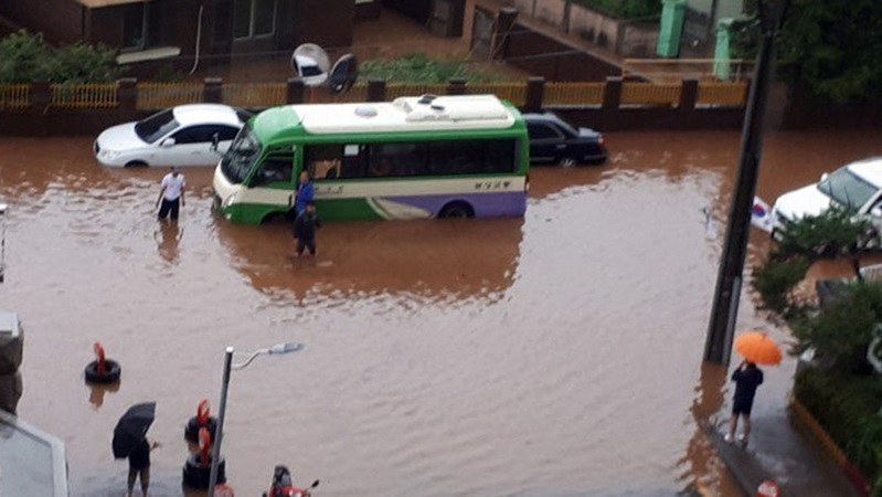 전남 320㎜ 물폭탄…둑 무너지고 농경지ㆍ<em class='find'>차량</em> 침수