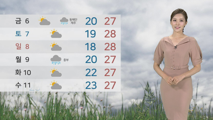 [<em class='find'>날씨</em>] 내륙 곳곳 소나기…낮 서울 28도ㆍ대구 25도