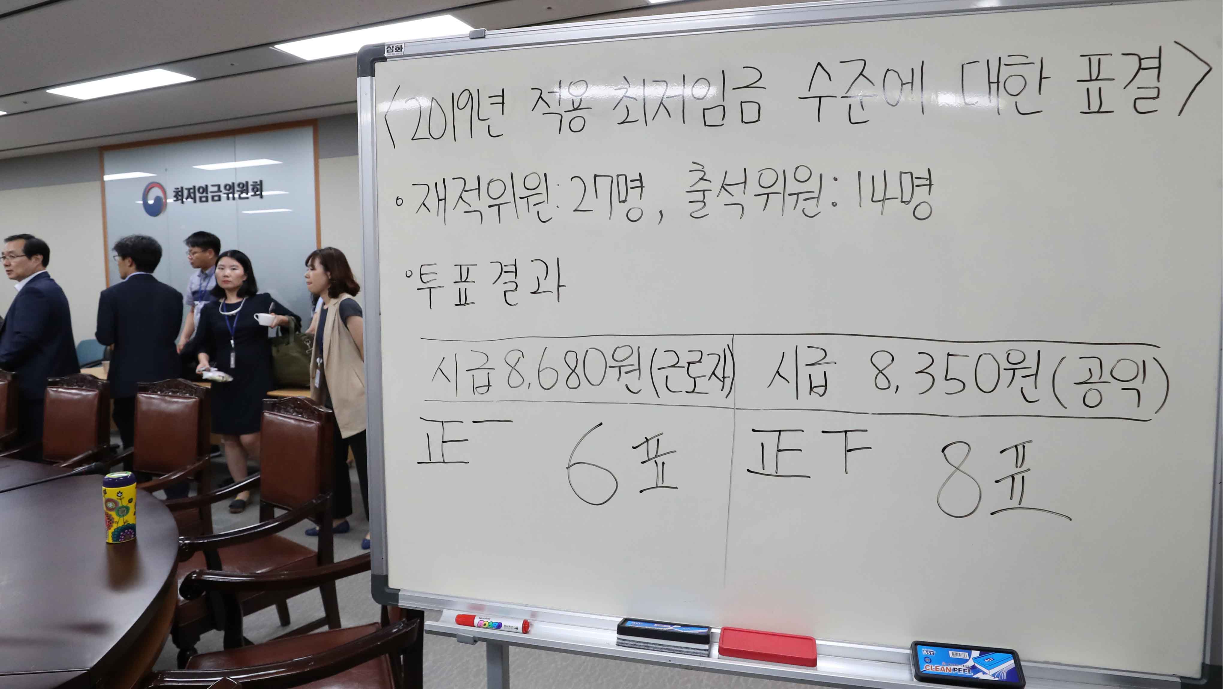 내년 최저임금 8,350원…올해보다 10.9% 인상