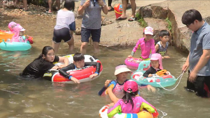 "여기가 천국"…도심보다 6도 시원 계룡산 계곡 북적