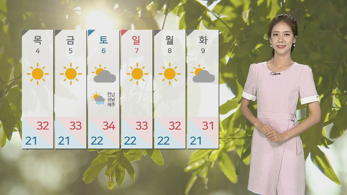 [<em class='find'>날씨</em>] 30도 안팎 더위 계속…제주 장맛비