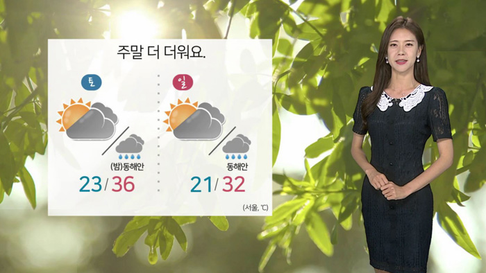 [날씨] 주말 서쪽 더위 심해…낮 최고 서울 36도