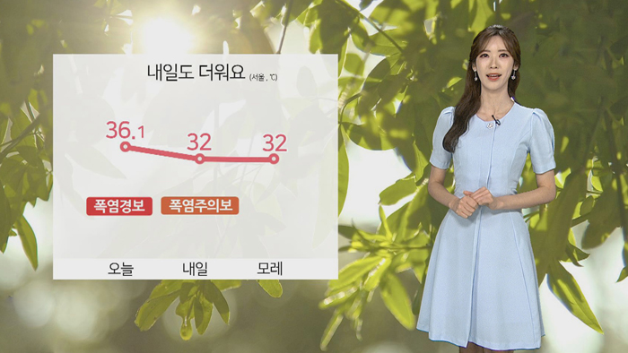[<em class='find'>날씨</em>] 일요일 폭염특보 지속…서울 32도·춘천 33도