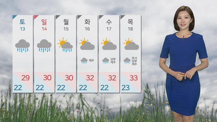 [날씨] 오늘 초복 '서울 28도'…<em class='find'>구름</em> 많고 소나기