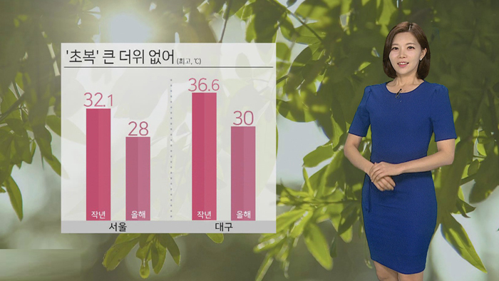 [<em class='find'>날씨</em>] '초복' 서울 낮 28도…경기·영서 소나기