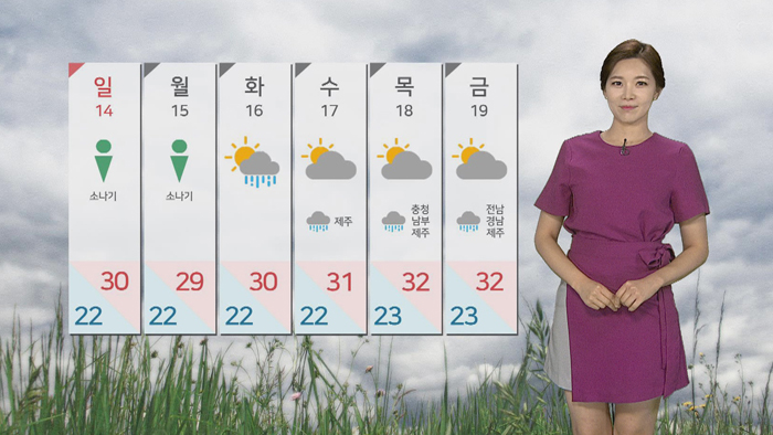 [<em class='find'>날씨</em>] 주말 "우산 챙기세요"…흐리고 곳곳 소나기