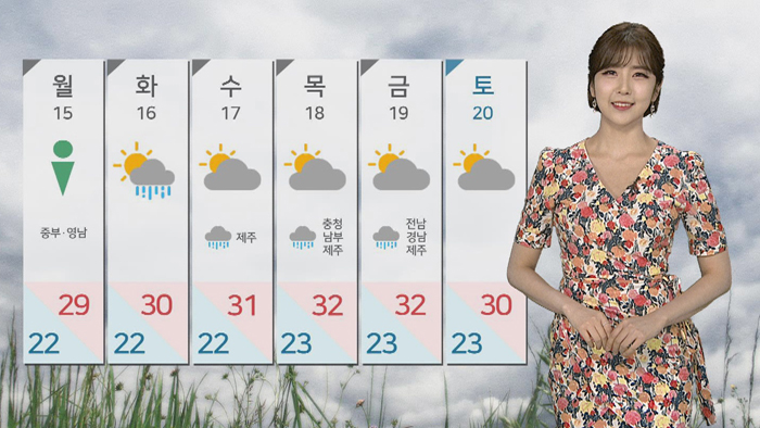 [<em class='find'>날씨</em>] 휴일 내륙 곳곳 소나기…30도 안팎 무더위