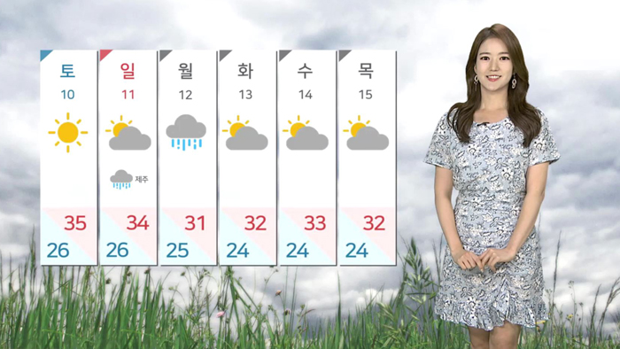 [날씨] 당분간 무더위 계속…내일도 내륙 요란한 소나기