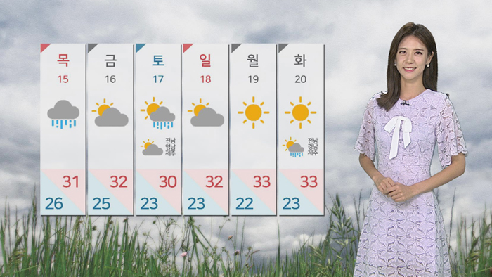 [날씨] 내일 더위 계속…광복절 태풍 간접 영향